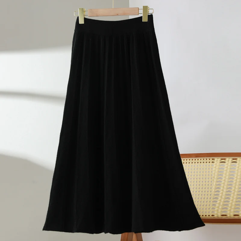 Women's 35% Cashmere 65% Wool Elastic - Waist Solid - Color Umbrella Skirt, Versatile & Elegant Midi Skirt for Autumn & Winter
Women's 35% Cashmere 65% Wool Elastic - Waist Solid - Color Umbrella Skirt, Versatile & Elegant Midi Skirt for Autumn & Winter