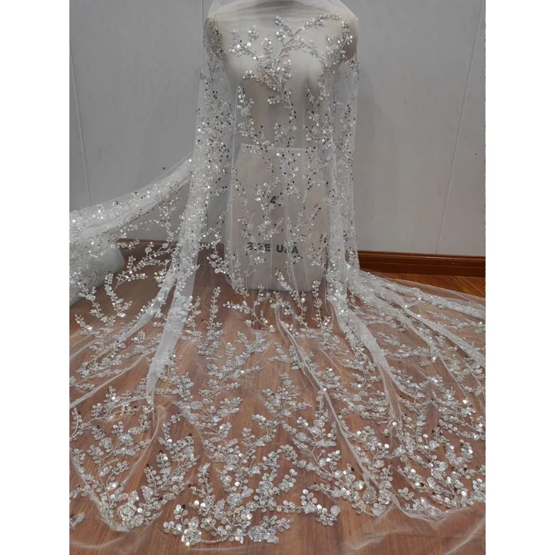 New Three-dimensional Nail Bead Sequin Nail Embroidery Soft Lace Mesh Fabric High-end Wedding Dress DIY Decorative Accessories
New Three-dimensional Nail Bead Sequin Nail Embroidery Soft Lace Mesh Fabric High-end Wedding Dress DIY Decorative Accessories