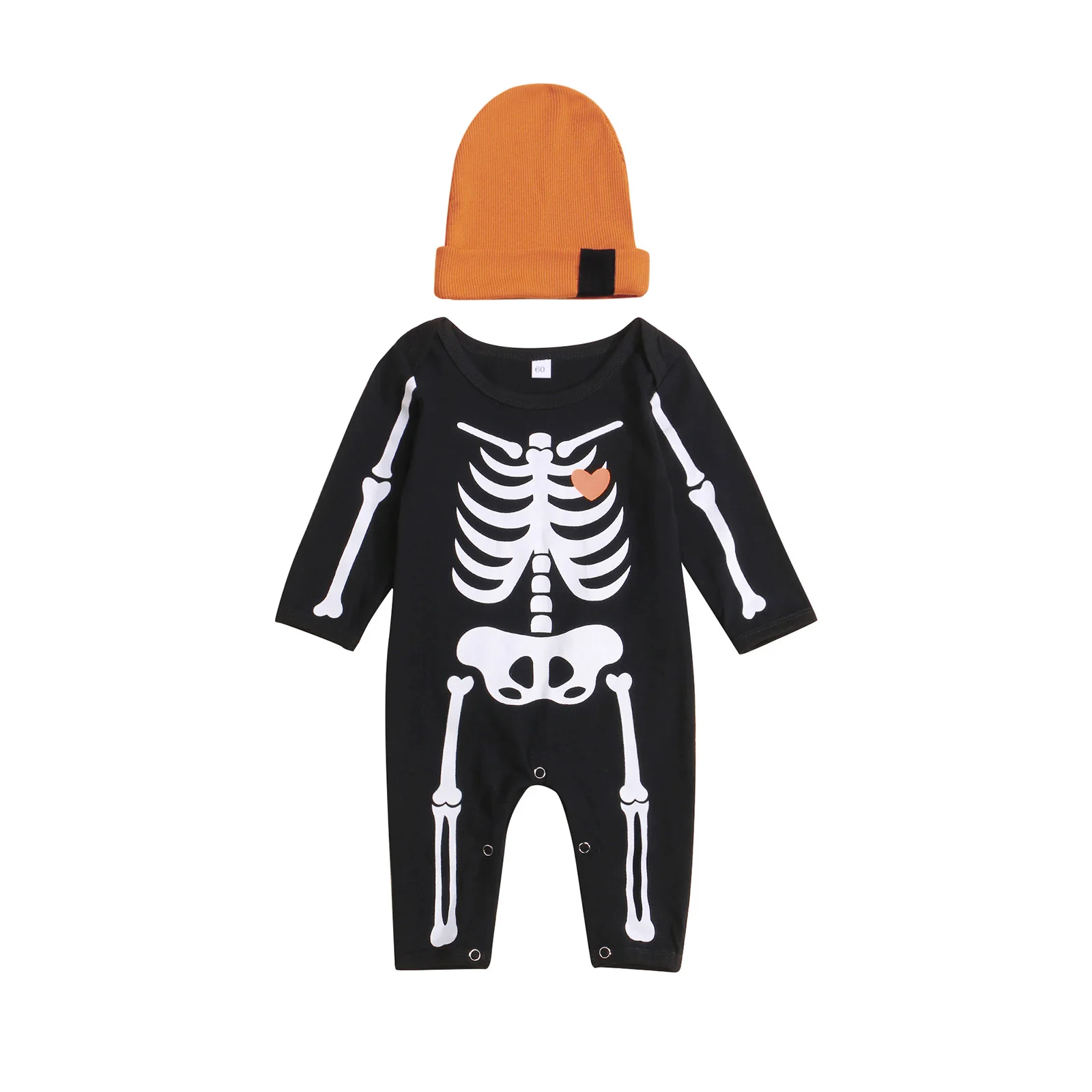 0-18 Months Baby Spring Fall Halloween Rompers with Cap Kids Boys Skeleton Print Round Neck Long Sleeve Jumpsuit+ Hat Outfit
0-18 Months Baby Spring Fall Halloween Rompers with Cap Kids Boys Skeleton Print Round Neck Long Sleeve Jumpsuit+ Hat Outfit