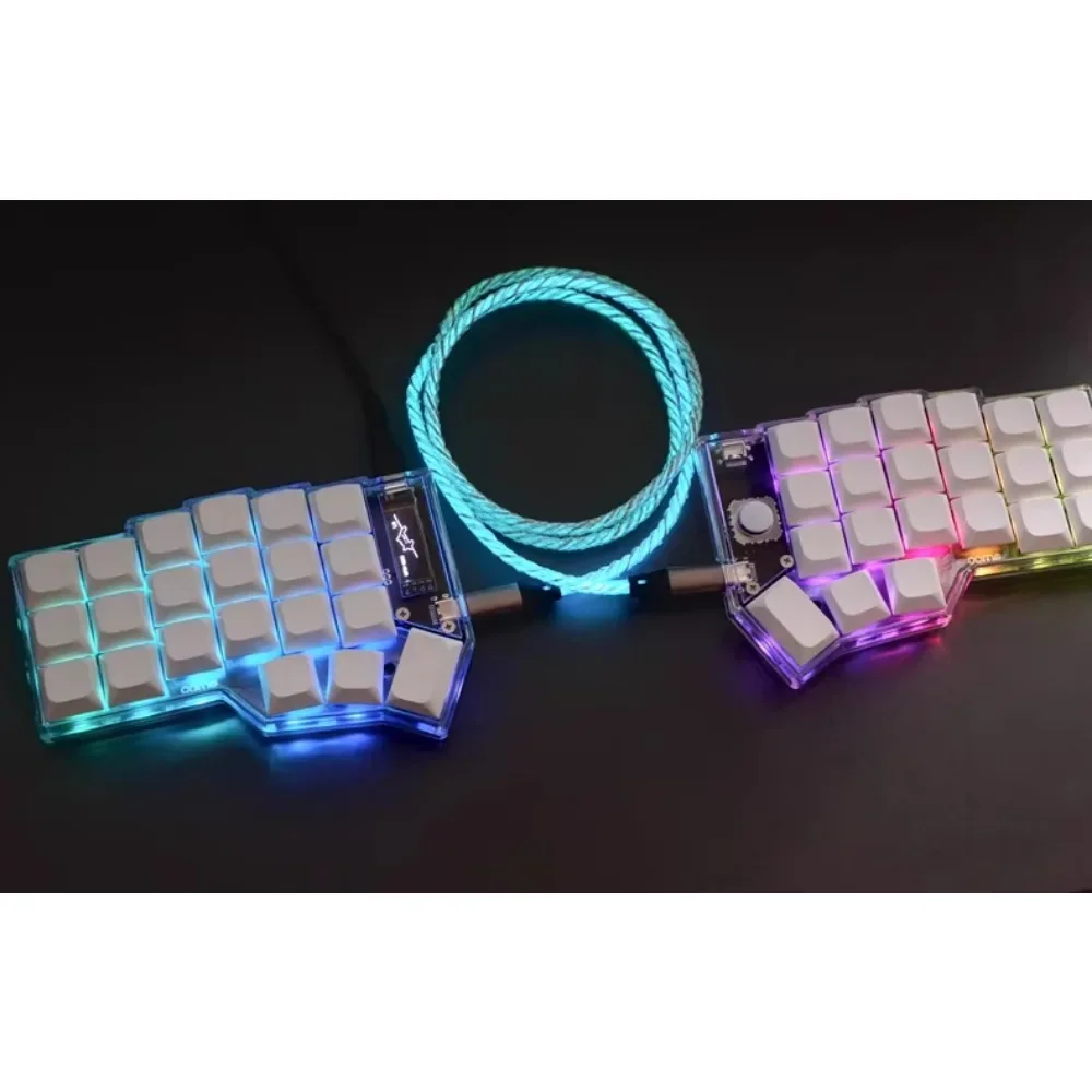 Прозрачная разделенная клавиатура Corne на заказ RGB Kaih Choc V1 Horn Keyboard Проводная одномодовая механическая клавиатура FR4 Gamer Teclado
Прозрачная разделенная клавиатура Corne на заказ RGB Kaih Choc V1 Horn Keyboard Проводная одномодовая механическая клавиатура FR4 Gamer Teclado