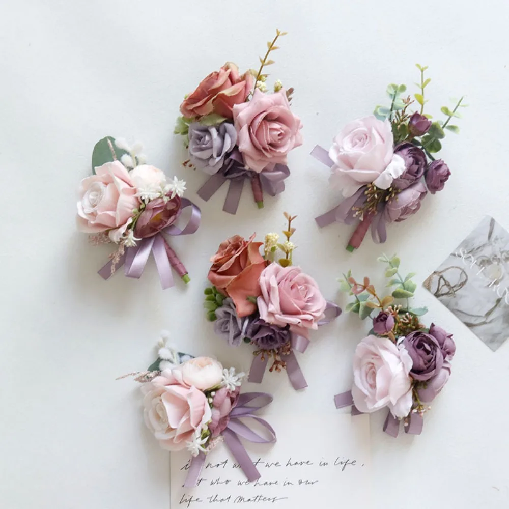 Wedding Accessories Artificial Flower with Rose Groom Groomsmen Boutonniere Bride Bridesmaids Wrist Corsage
Wedding Accessories Artificial Flower with Rose Groom Groomsmen Boutonniere Bride Bridesmaids Wrist Corsage