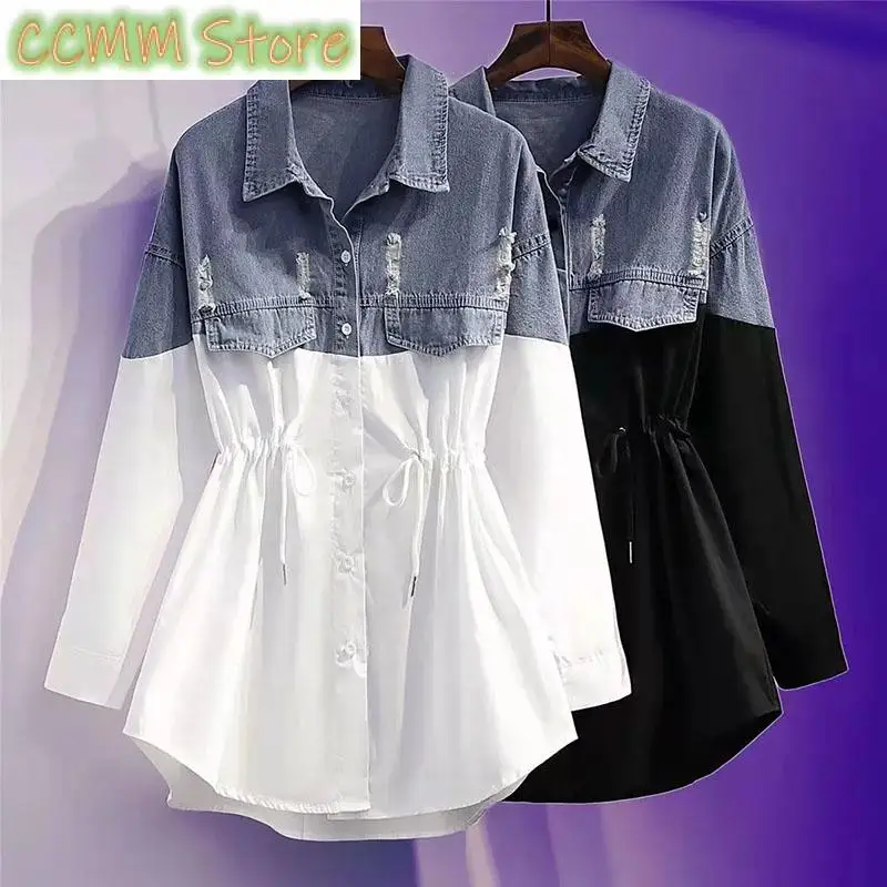 Splicing Denim Jacket Women Spring Autumn Korean Denim Outerwear Tops Casual Jean Jackets Female Windbreaker Cowboy Coat
Splicing Denim Jacket Women Spring Autumn Korean Denim Outerwear Tops Casual Jean Jackets Female Windbreaker Cowboy Coat