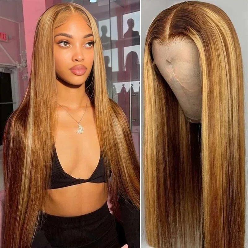 13X6 13X4 Bone Straight Lace Frontal Wigs Highlight Ombre Human Hair Wigs HD Lace Front Wig 4/27 Honey Blonde Colored For Women
13X6 13X4 Bone Straight Lace Frontal Wigs Highlight Ombre Human Hair Wigs HD Lace Front Wig 4/27 Honey Blonde Colored For Women