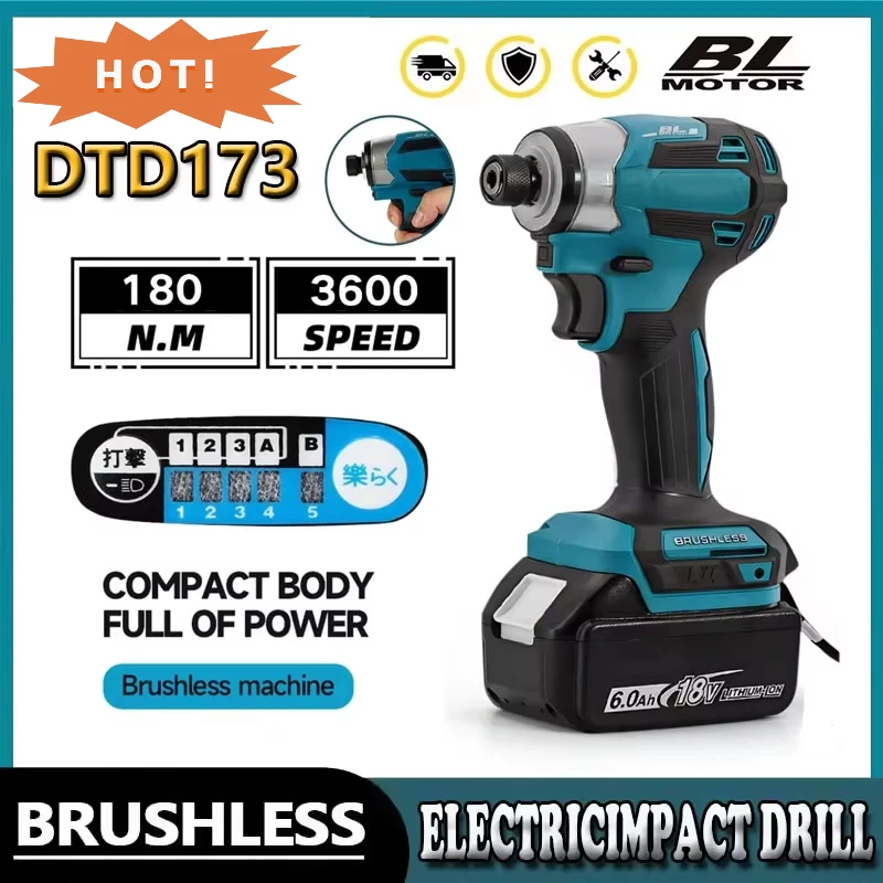 Makita DTD173 1800 об/мин аккумуляторная ударная отвертка 180 Нм бесщеточный двигатель электрическая дрель по дереву/болту/Т-режим для Makita 18 В
Makita DTD173 1800 об/мин аккумуляторная ударная отвертка 180 Нм бесщеточный двигатель электрическая дрель по дереву/болту/Т-режим для Makita 18 В