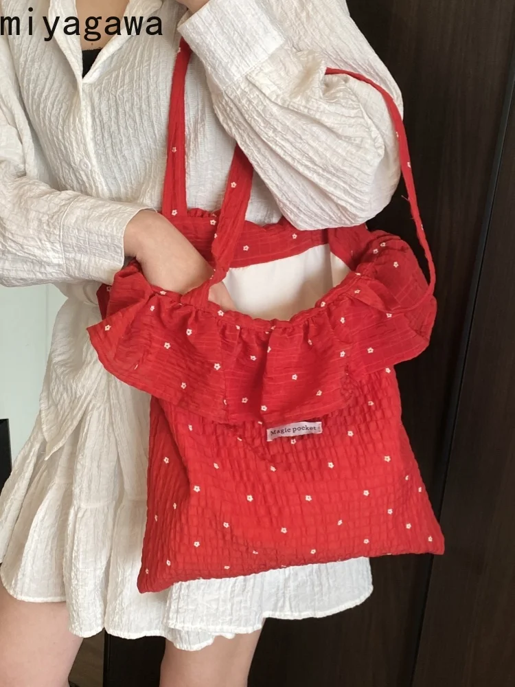 Miyagawa Sweet Ruffle Edge Cloth Bag for Women 2025 New Dot Tote Large Capacity Bags
Miyagawa Sweet Ruffle Edge Cloth Bag for Women 2025 New Dot Tote Large Capacity Bags