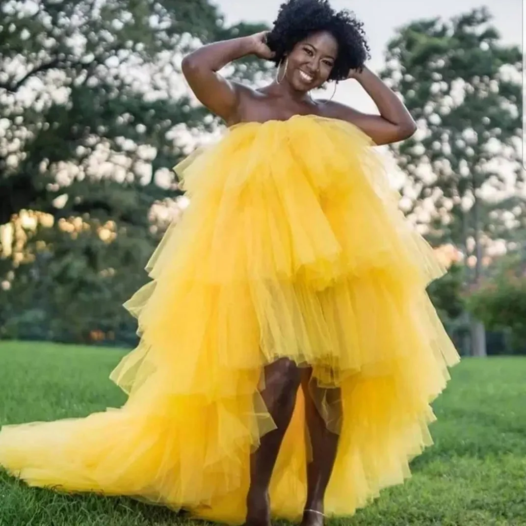 Yellow Strapless African Cocktail Dresses Ruffles Birthday Party Gowns Short High Low Black Girl Prom Dresses Vestidos De Novia
Yellow Strapless African Cocktail Dresses Ruffles Birthday Party Gowns Short High Low Black Girl Prom Dresses Vestidos De Novia