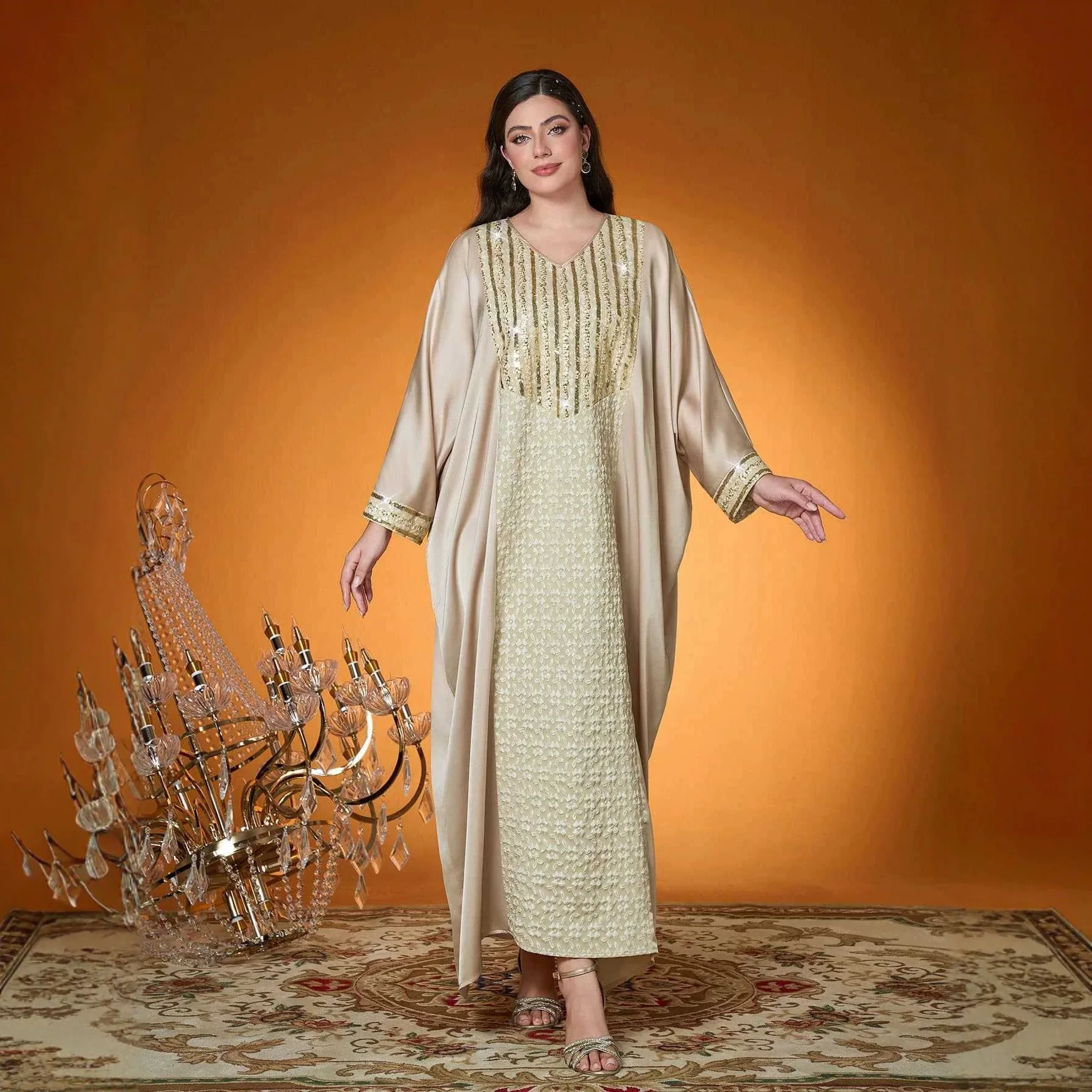 2026 Sequined Fashion Evening Dress, High-end Banquet Host Performance Outfit, Slimming Dress Ramadan Dubai Luxury Islam Elegant
2026 Sequined Fashion Evening Dress, High-end Banquet Host Performance Outfit, Slimming Dress Ramadan Dubai Luxury Islam Elegant