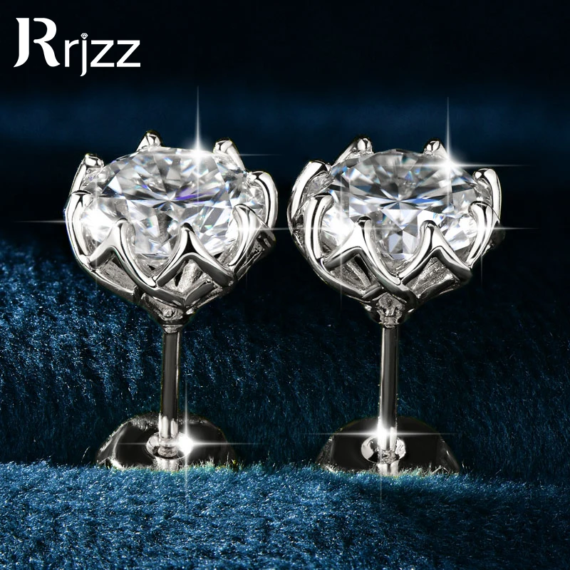 Rrjzz D Color VVS1 Moissanite Certified Stud Ear for Women Men 1-2CT Round Cut Lab Created Diamond Silver Gold Plated Earrings
Rrjzz D Color VVS1 Moissanite Certified Stud Ear for Women Men 1-2CT Round Cut Lab Created Diamond Silver Gold Plated Earrings