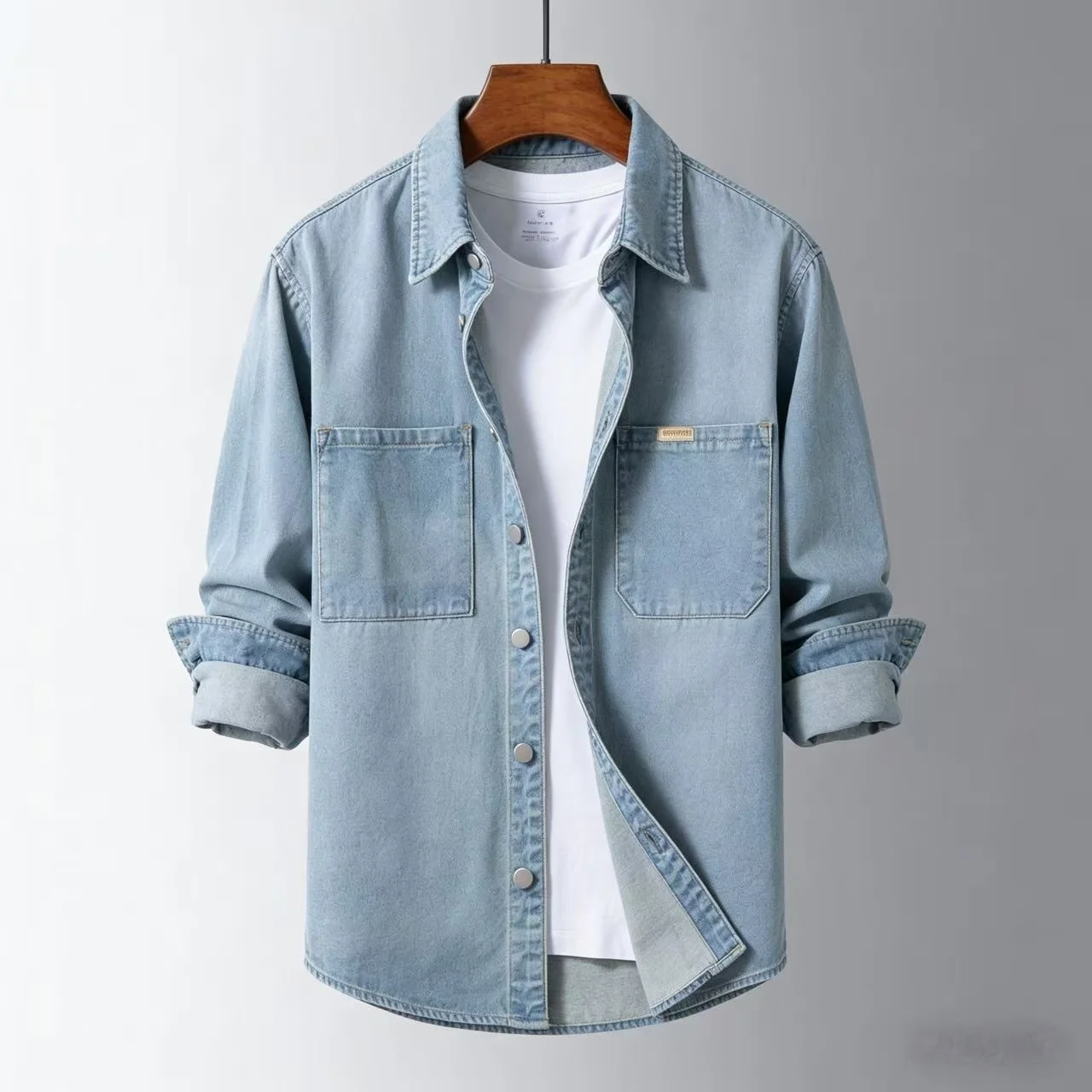 Men's Spring New American Retro Denim Non Stretch Shirt Versatile Casual Workwear Jacket Classic Style Spring Autumn Outerwear
Men's Spring New American Retro Denim Non Stretch Shirt Versatile Casual Workwear Jacket Classic Style Spring Autumn Outerwear