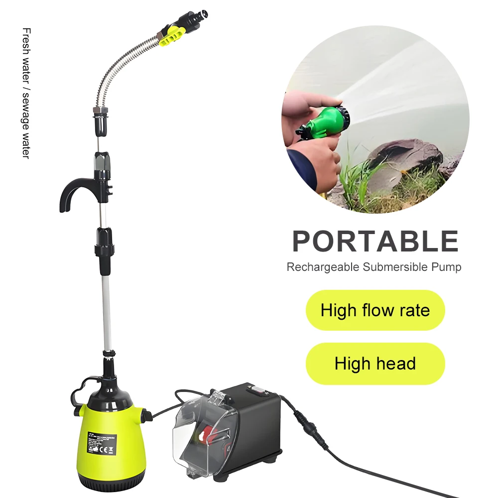 Перезаряжаемый погружной водяной насос, портативный садовый насос для пруда, бассейна, дренажа, ирригации, с высоким напором и высокой производительностью
Перезаряжаемый погружной водяной насос, портативный садовый насос для пруда, бассейна, дренажа, ирригации, с высоким напором и высокой производительностью