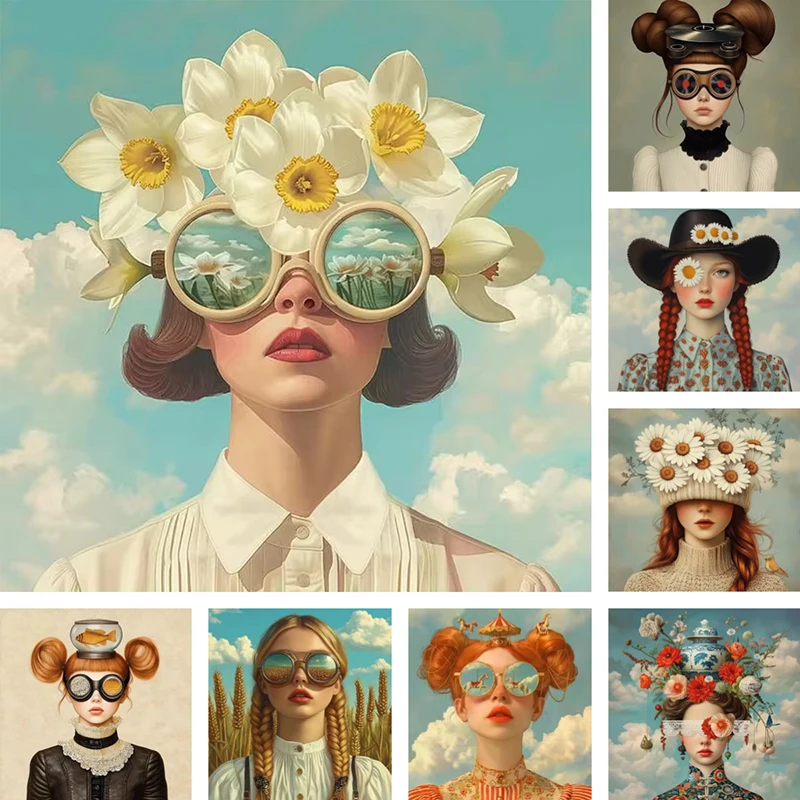 Dreamy Mysterious Girl Aesthetic Art Canvas Painting Surrealism Flowers Girls Posters Prints Morden Room Home Decor Mural
Dreamy Mysterious Girl Aesthetic Art Canvas Painting Surrealism Flowers Girls Posters Prints Morden Room Home Decor Mural