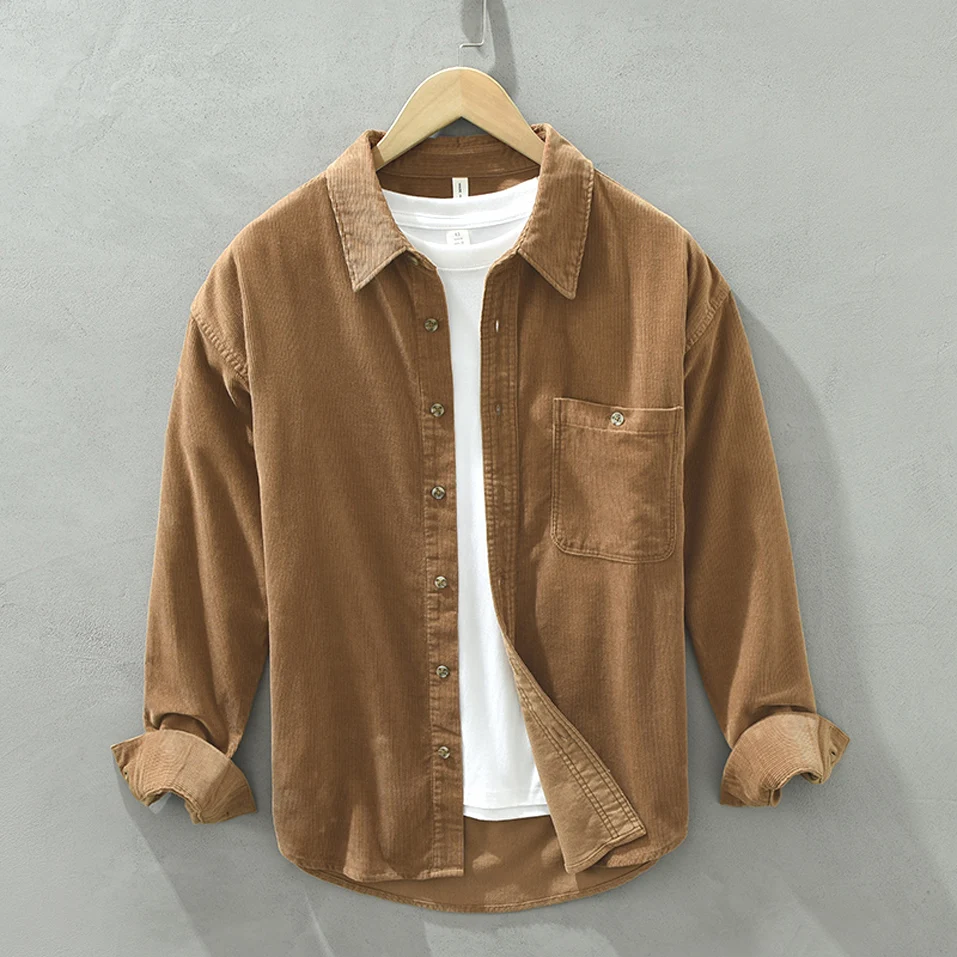 Retro American Corduroy Shirt Men's Long Sleeve Casual Workwear Stripe Velvet Spring Autumn New Style High Sensation Shirt
Retro American Corduroy Shirt Men's Long Sleeve Casual Workwear Stripe Velvet Spring Autumn New Style High Sensation Shirt