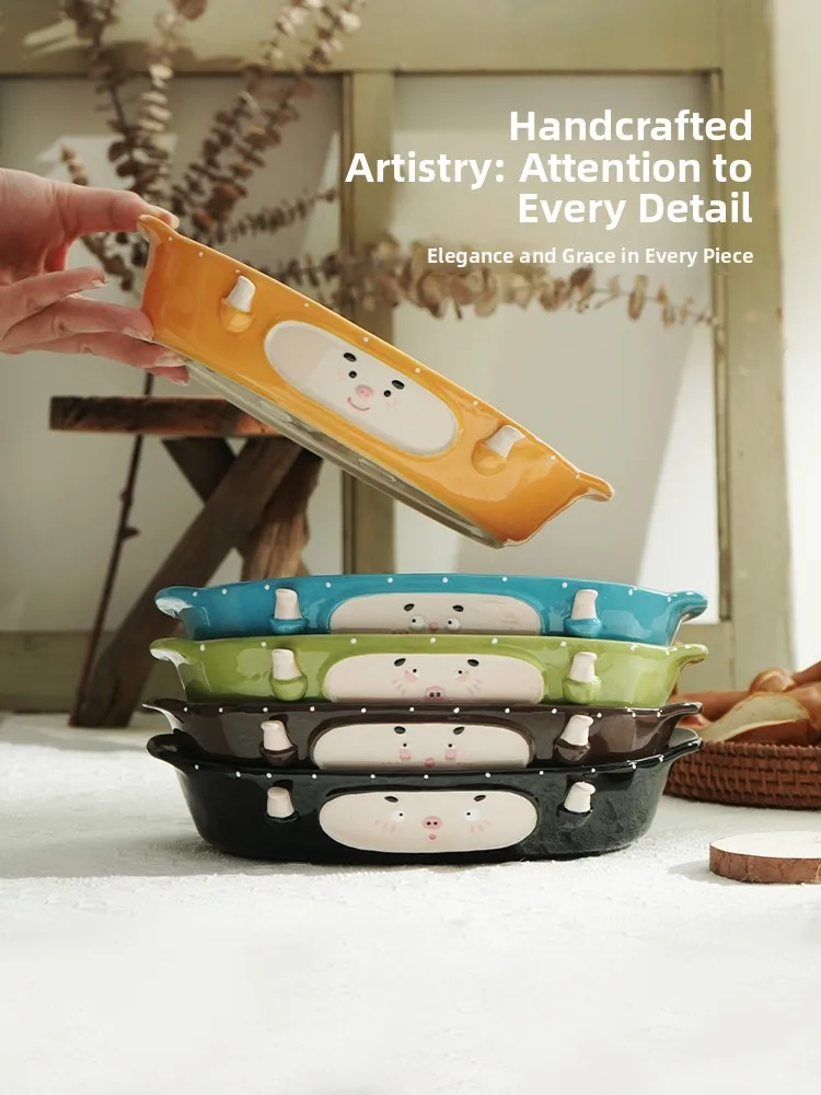 Modern Housewife Embossed Ceramic Baking Dish Rice Cake Pan Oven Special Plate Cartoon Design Double Ear Bake Bowl
Modern Housewife Embossed Ceramic Baking Dish Rice Cake Pan Oven Special Plate Cartoon Design Double Ear Bake Bowl