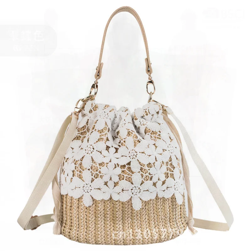 2024 Women's Fairy Rattan Beach Bag Portable Crossbody Lace Straw Bucket Bag Cotton Linen Woven Trendy Embroidery Hollow out
2024 Women's Fairy Rattan Beach Bag Portable Crossbody Lace Straw Bucket Bag Cotton Linen Woven Trendy Embroidery Hollow out