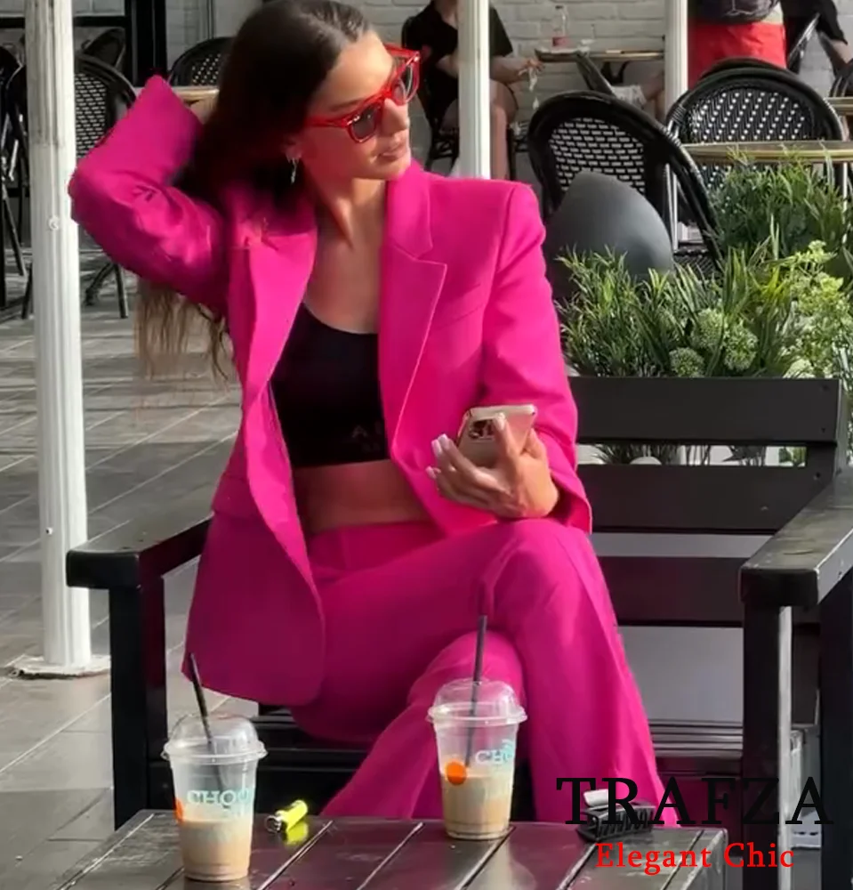 TRAFZA-Women High Street Slim Suit Buttons Lapel Pocket Blazer Straight-leg Pant 2025 New Spring Fashion Elegant Casual Set
TRAFZA-Women High Street Slim Suit Buttons Lapel Pocket Blazer Straight-leg Pant 2025 New Spring Fashion Elegant Casual Set