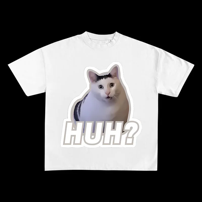 Cat Saying Huh Funny Meme T-shirt Men Women 100% Cotton Breathable Short Sleeve Oversized T Shirts Fashion Harajuku Tee Shirt
Cat Saying Huh Funny Meme T-shirt Men Women 100% Cotton Breathable Short Sleeve Oversized T Shirts Fashion Harajuku Tee Shirt
