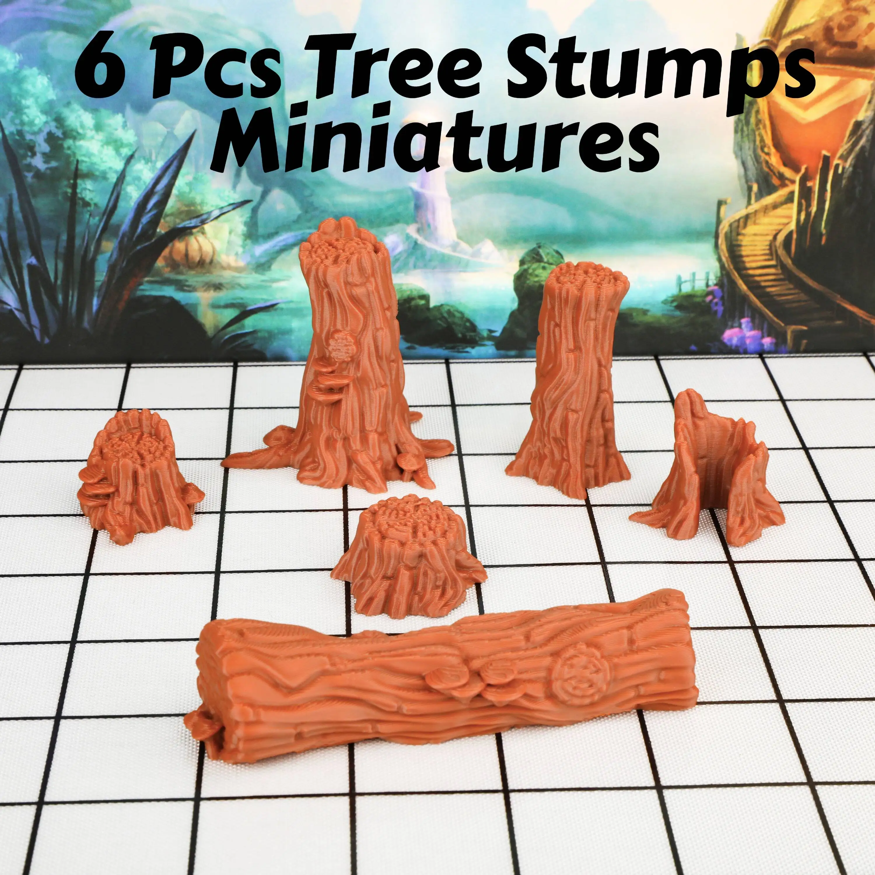 6 Pcs RPG Terrain Tree Stumps 28mm Wood Color - Perfect for Forest Scatter & TTRPG Building, Gift for RPG Games
6 Pcs RPG Terrain Tree Stumps 28mm Wood Color - Perfect for Forest Scatter & TTRPG Building, Gift for RPG Games