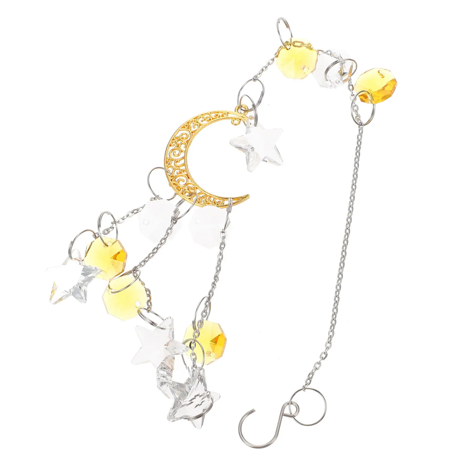 Moon Shape Wind Chime Hanging Metal Bell Decor For Garden Balcony Home Door Wall Cafe Outdoor Indoor Decoration Accessory 
Moon Shape Wind Chime Hanging Metal Bell Decor For Garden Balcony Home Door Wall Cafe Outdoor Indoor Decoration Accessory