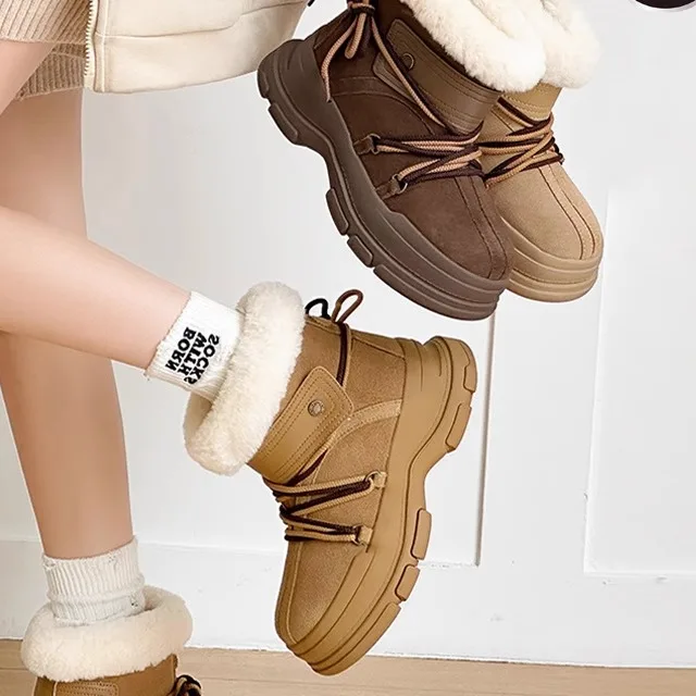Women's Thick Bottom Warm Winter Snow Boots Real Leather Fur Lined Cotton Shoes High Tube Boot High Heel Ultra Thick Bottom
Women's Thick Bottom Warm Winter Snow Boots Real Leather Fur Lined Cotton Shoes High Tube Boot High Heel Ultra Thick Bottom