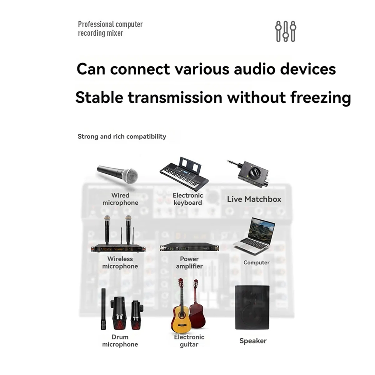 B21B 4-канальный Bluetooth аудиомикшер, консоль микширования звука, аудиоинтерфейс, звуковая карта USB для студии, сцены, DJ, дома, вилка европейского стандарта
B21B 4-канальный Bluetooth аудиомикшер, консоль микширования звука, аудиоинтерфейс, звуковая карта USB для студии, сцены, DJ, дома, вилка европейского стандарта