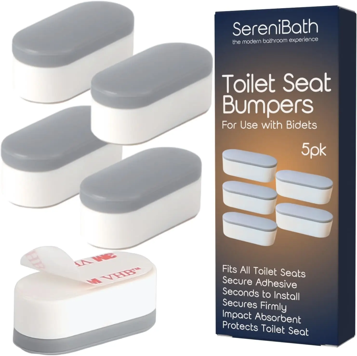 Toilet Seat Bumpers for Bidet - Anti Slip Pads Stop Wobbling, Protect Seat & Bowl, Easy Install with Strong Adhesive, 5 Pack
Toilet Seat Bumpers for Bidet - Anti Slip Pads Stop Wobbling, Protect Seat & Bowl, Easy Install with Strong Adhesive, 5 Pack