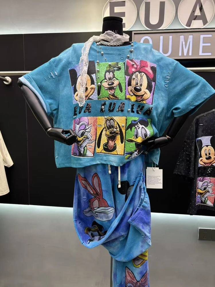 All-match Spring Summer Loose Women T-shirt Hot Drilling Cartoon Printed O-neck Pullover Top Age Reduction Hole Short Sleeve Tee
All-match Spring Summer Loose Women T-shirt Hot Drilling Cartoon Printed O-neck Pullover Top Age Reduction Hole Short Sleeve Tee