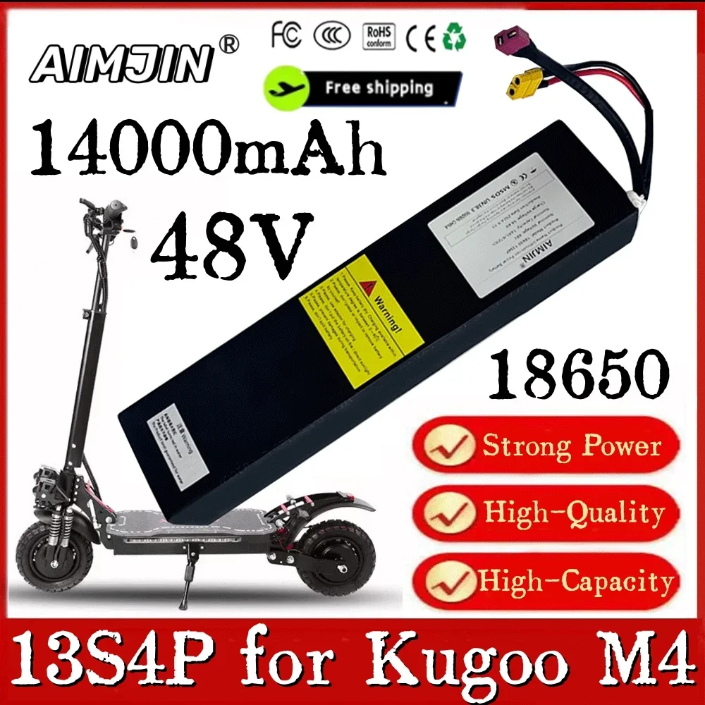 48V 14000mAh 13s4p 18650 for Kugoo M4 Original high-power 672Wh Li-ion Battery Pack M4 Electric Scooter Battery Built in BMS
48V 14000mAh 13s4p 18650 for Kugoo M4 Original high-power 672Wh Li-ion Battery Pack M4 Electric Scooter Battery Built in BMS