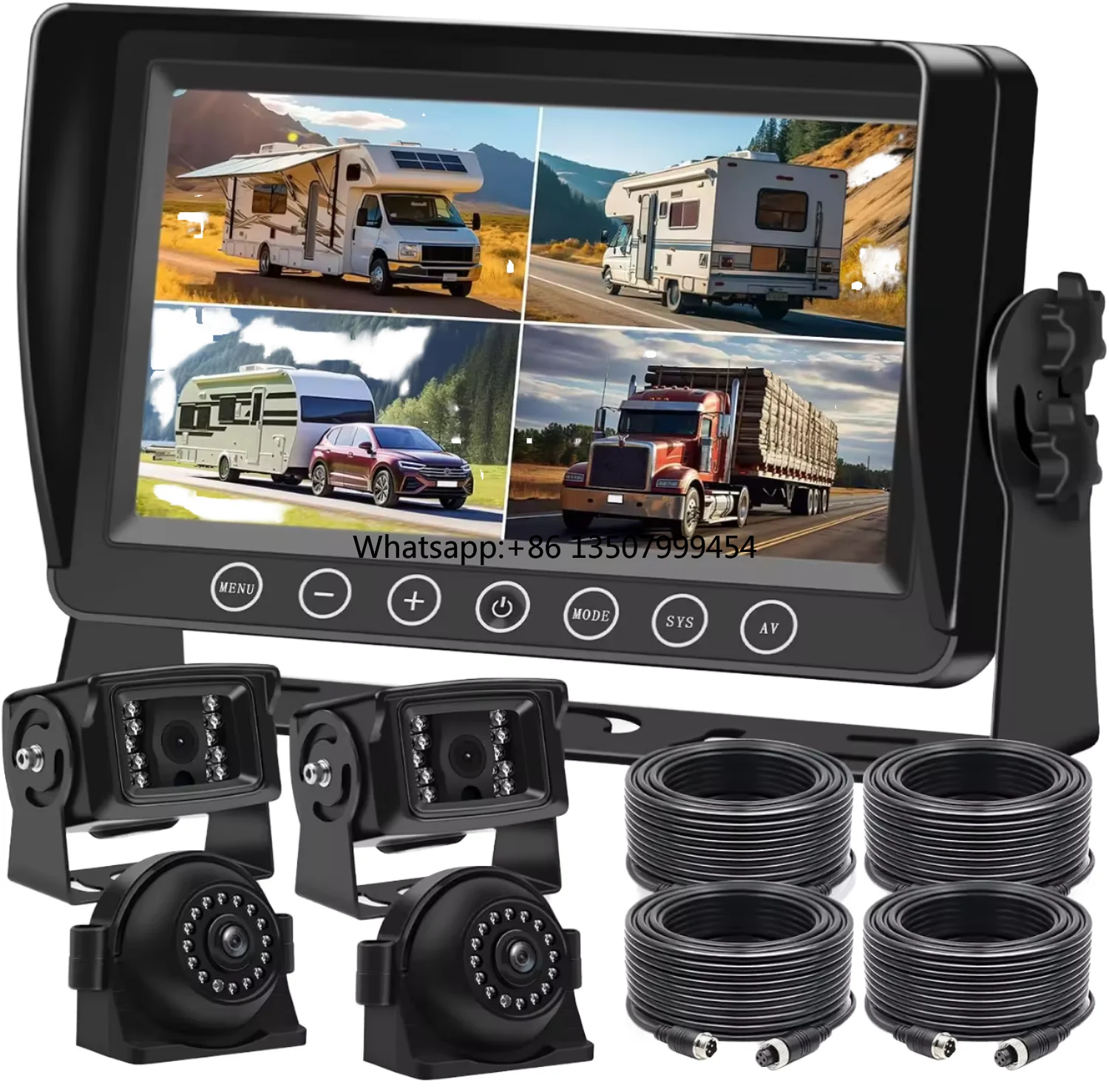 Quad Screen Backup DVR Record Camera System 4CH 7-Inch AHD 1080P Waterproof Monitor Kit with ADAS for Chinese Bus
Quad Screen Backup DVR Record Camera System 4CH 7-Inch AHD 1080P Waterproof Monitor Kit with ADAS for Chinese Bus