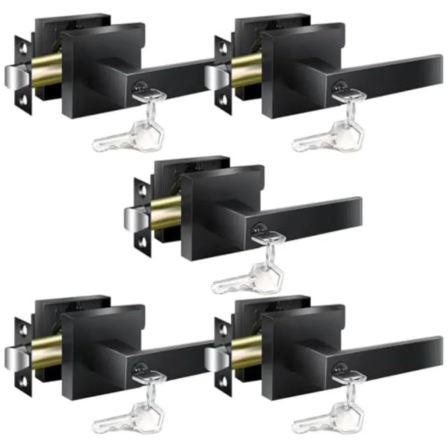 Door Handles Interior, Door Knobs Interior, Black Door Handle with Reversible Lever, Keyed Alike Door Lock Sets for Bedroom, Pa
Door Handles Interior, Door Knobs Interior, Black Door Handle with Reversible Lever, Keyed Alike Door Lock Sets for Bedroom, Pa