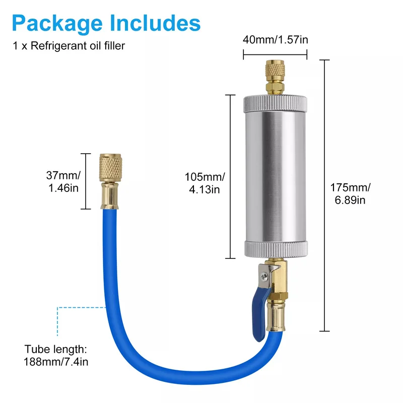 R12 R134A R22 Air Conditioning Car Oil Injection Dye Injection Tool 2 Ounce 1/4" Pure Liquid Oil Coolant Filler Tube
R12 R134A R22 Air Conditioning Car Oil Injection Dye Injection Tool 2 Ounce 1/4" Pure Liquid Oil Coolant Filler Tube