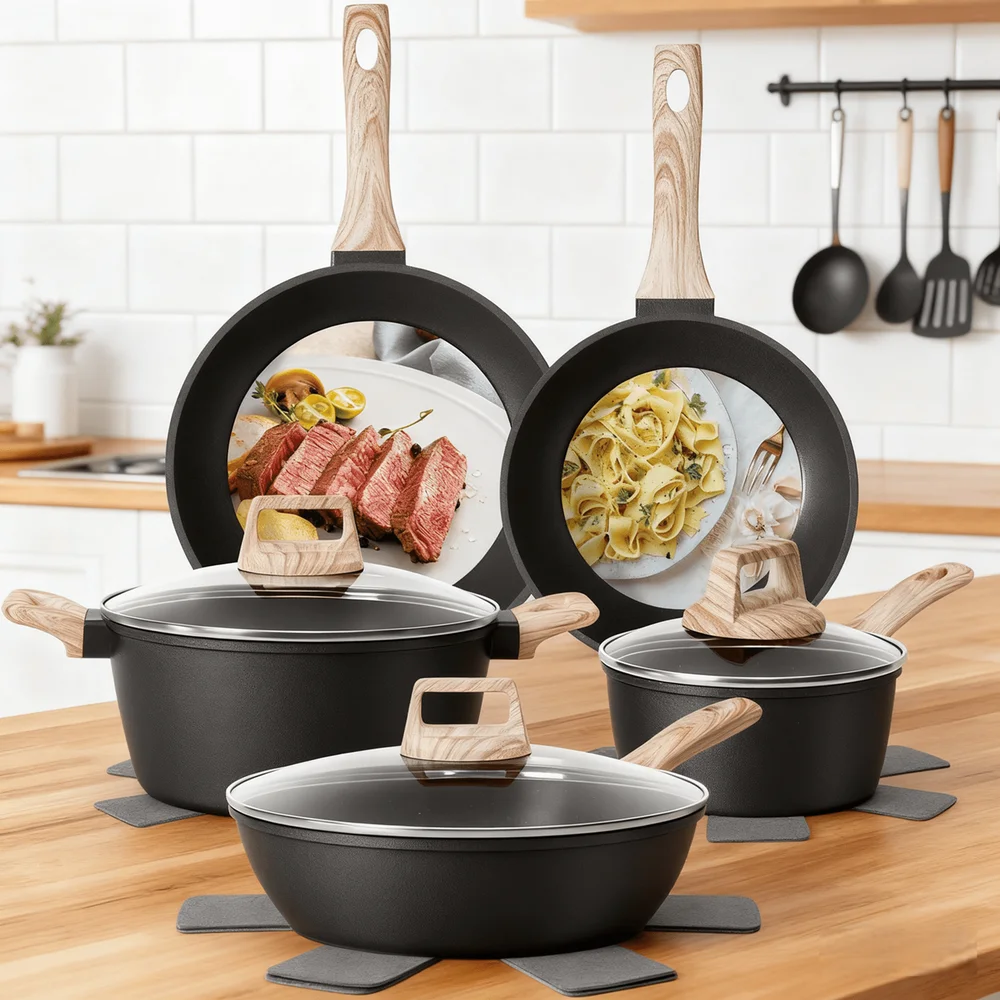 Pcs NonStick Cookware Set,Cookware Set, NonStick Cookware Set,Induction Compatible Granite Coated Cookware Set With Frying Pan,
Pcs NonStick Cookware Set,Cookware Set, NonStick Cookware Set,Induction Compatible Granite Coated Cookware Set With Frying Pan,