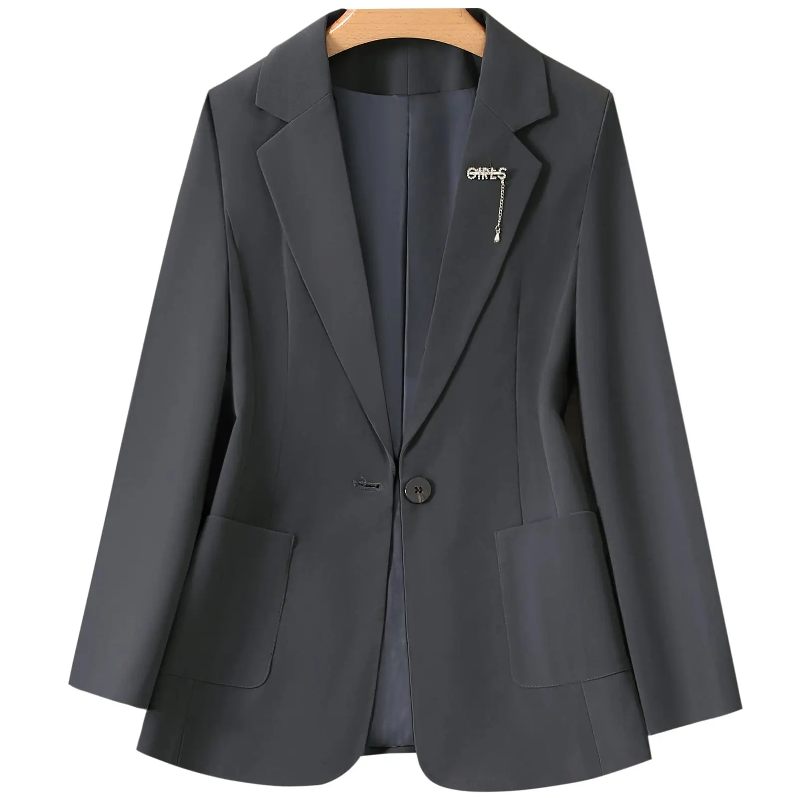 Women's Pink Slim Fit Blazer Spring Autumn Single Breasted Notched Lapel Office Suit Jacket Casual Work Wear Decorative Brooch
Women's Pink Slim Fit Blazer Spring Autumn Single Breasted Notched Lapel Office Suit Jacket Casual Work Wear Decorative Brooch