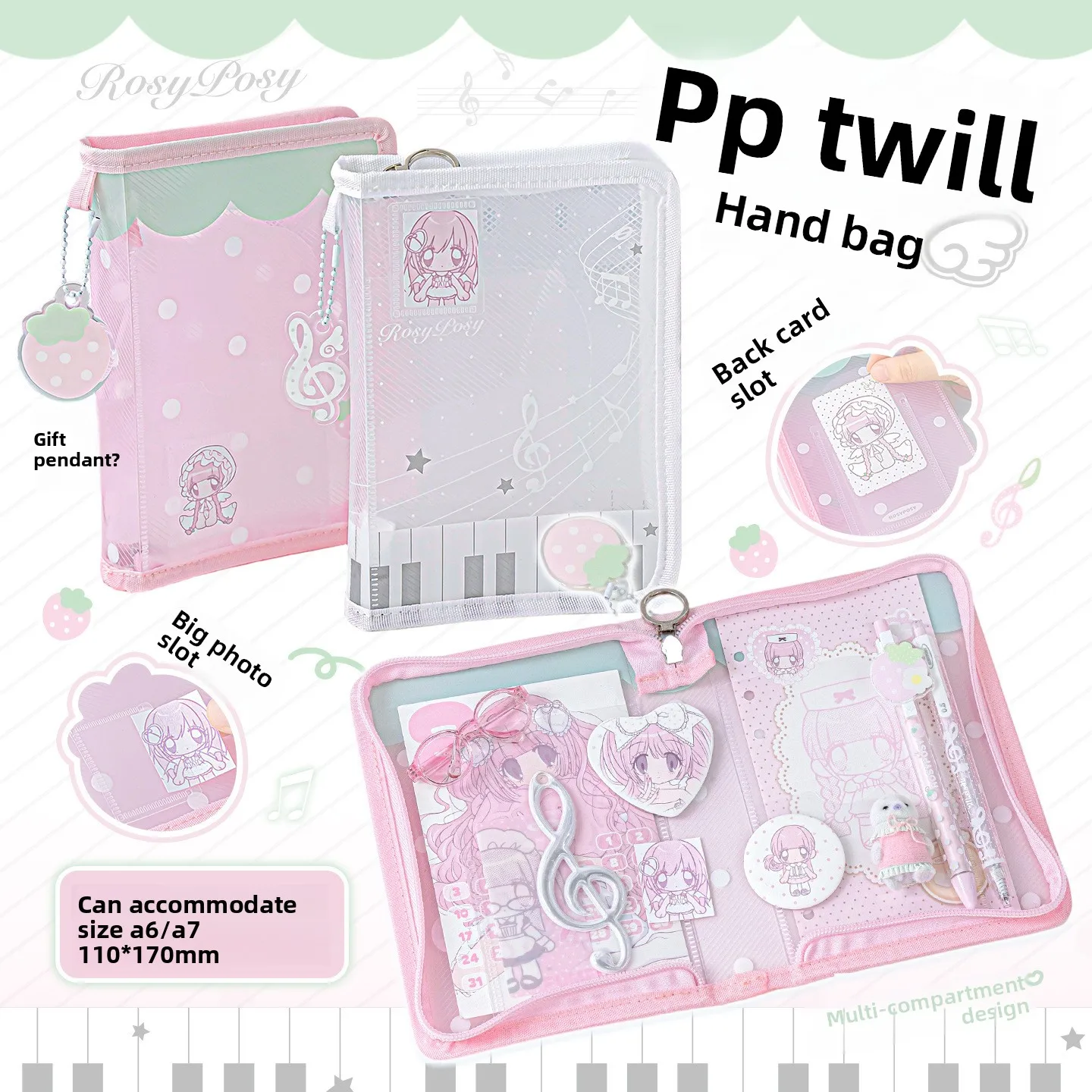 Korean Style Clear PP Zipper Folder Sticker Storage Bag - Cute Scrapbook Supplies Kit for Journaling Card Holder
Korean Style Clear PP Zipper Folder Sticker Storage Bag - Cute Scrapbook Supplies Kit for Journaling Card Holder