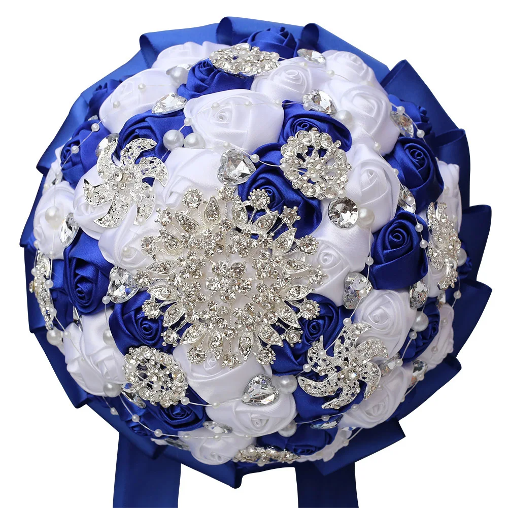 Fashion Royal Blue White Bouquet For Wedding Decoration Rhinestone Bride and Bridesmaids Holding Flowers Marriage Party Bouquet
Fashion Royal Blue White Bouquet For Wedding Decoration Rhinestone Bride and Bridesmaids Holding Flowers Marriage Party Bouquet