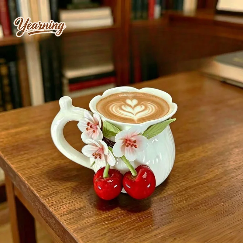 Handmade Cherry Ceramic Mug Stylish Exquisite Art Cup Creative Birthday Gift High Value for Women Home Decor
Handmade Cherry Ceramic Mug Stylish Exquisite Art Cup Creative Birthday Gift High Value for Women Home Decor