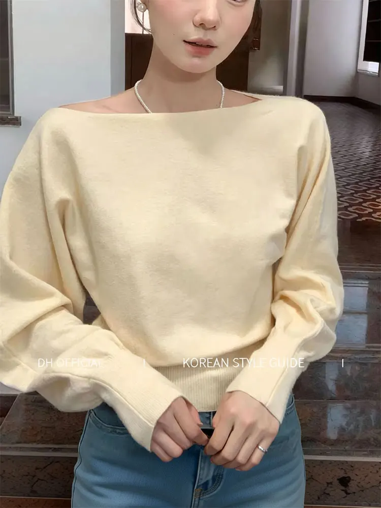 Boat Neck Long sleeve Knitwear Women Pullover Off shoulder Puff sleeve Sweater Spring Autumn Outwear Lady Casual Top
Boat Neck Long sleeve Knitwear Women Pullover Off shoulder Puff sleeve Sweater Spring Autumn Outwear Lady Casual Top