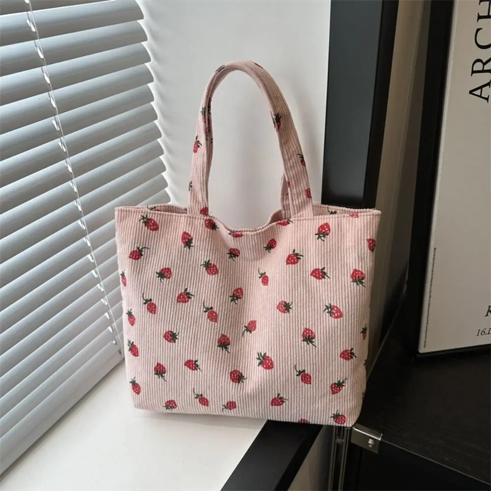 New Strawberry Print Women Shoulder Bag Corduroy Large capacity Tote Bag Handbag Solid Color Shopping Bag
New Strawberry Print Women Shoulder Bag Corduroy Large capacity Tote Bag Handbag Solid Color Shopping Bag
