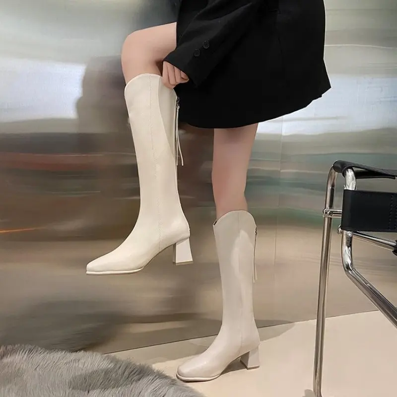 2023 Knee High Boots Women Fleece Chunky High Heels Back Zipper Thigh High Boots PU Leather Shoes Fashion Winter Long Boots New
2023 Knee High Boots Women Fleece Chunky High Heels Back Zipper Thigh High Boots PU Leather Shoes Fashion Winter Long Boots New