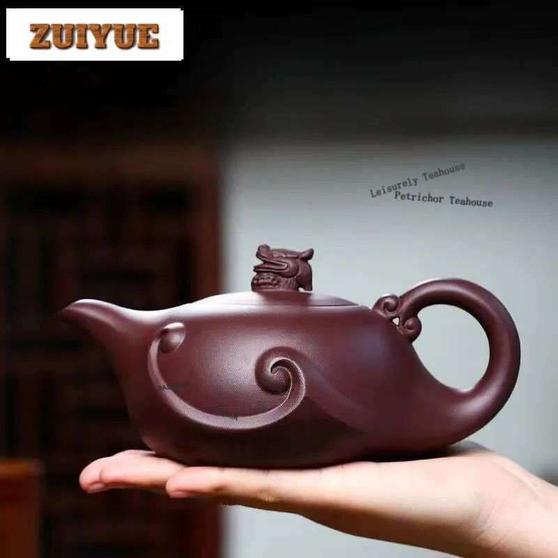 420ml Yixing Purple Clay Teapots Famous Artists Handmade Dragon Lid Pot Raw Ore Mud Kettle With Filter Zisha Tea Set Gift Craft
420ml Yixing Purple Clay Teapots Famous Artists Handmade Dragon Lid Pot Raw Ore Mud Kettle With Filter Zisha Tea Set Gift Craft