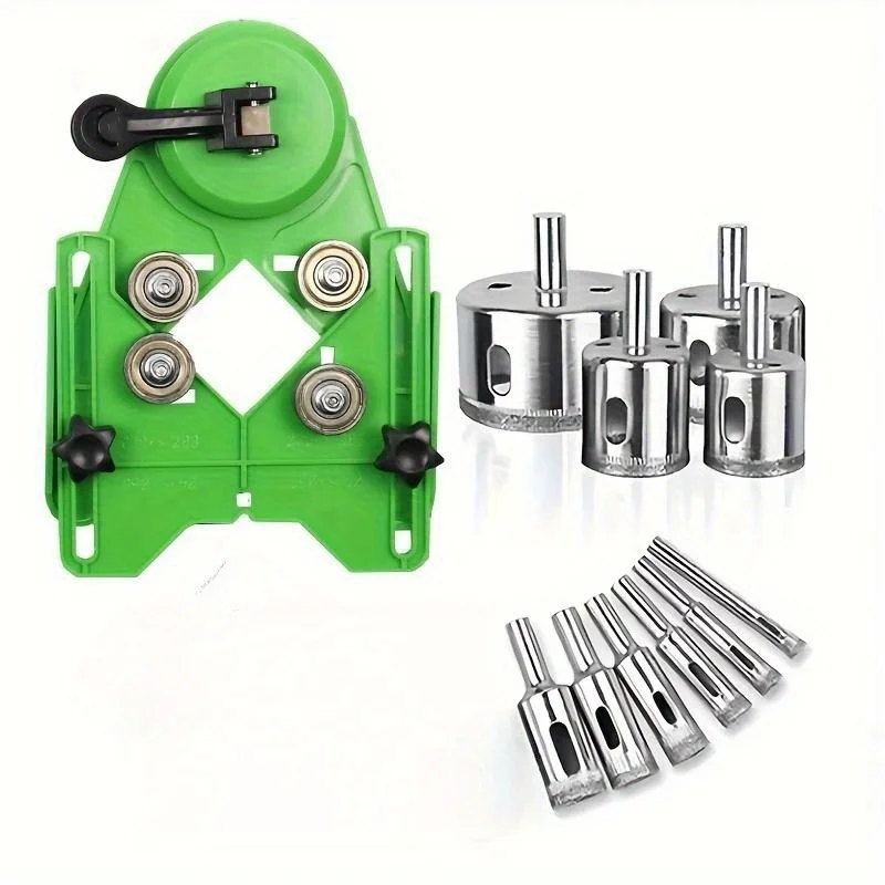 11pcs Diamond Drill Bits with Jig Ceramic Tile Hole Drilling Set Kit for Glass Stone Granite Marble
11pcs Diamond Drill Bits with Jig Ceramic Tile Hole Drilling Set Kit for Glass Stone Granite Marble