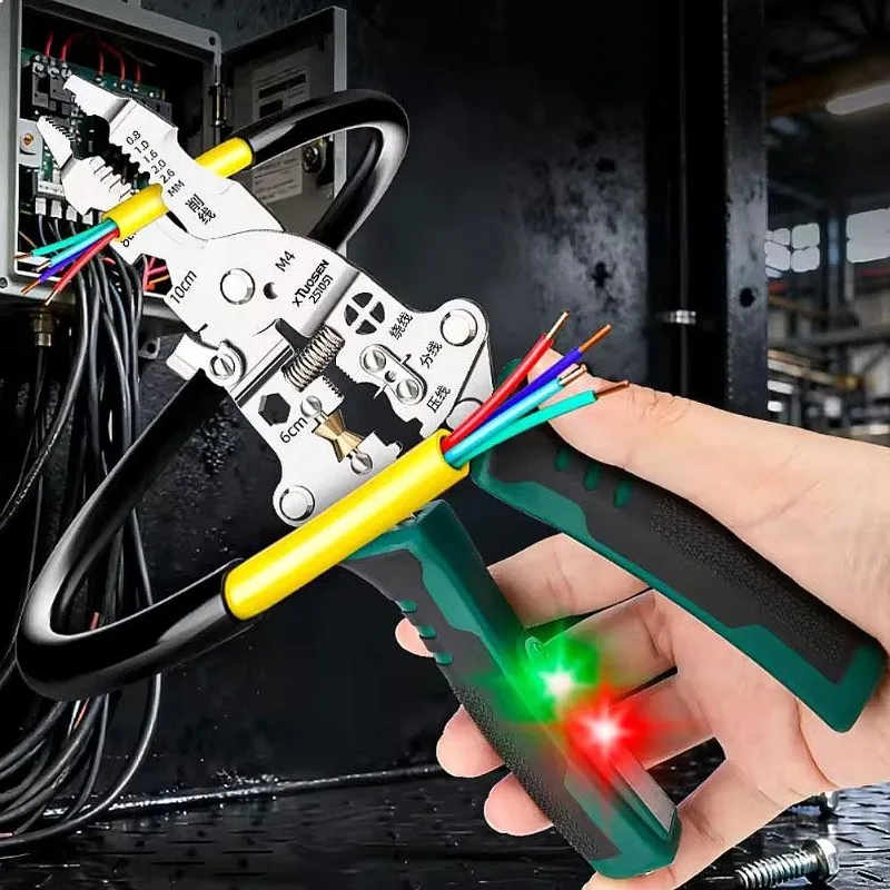 Multi-function Voltage Tester Wire Stripper Foldable Electrician Pliers Crimping Hand Tool
Multi-function Voltage Tester Wire Stripper Foldable Electrician Pliers Crimping Hand Tool