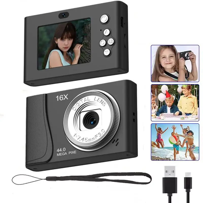Цифровая камера для детей, 16-кратный зум, компактный дизайн с автофокусом, 2,4-дюймовый экран для взрослых, детская видеокамера для начинающих
Цифровая камера для детей, 16-кратный зум, компактный дизайн с автофокусом, 2,4-дюймовый экран для взрослых, детская видеокамера для начинающих