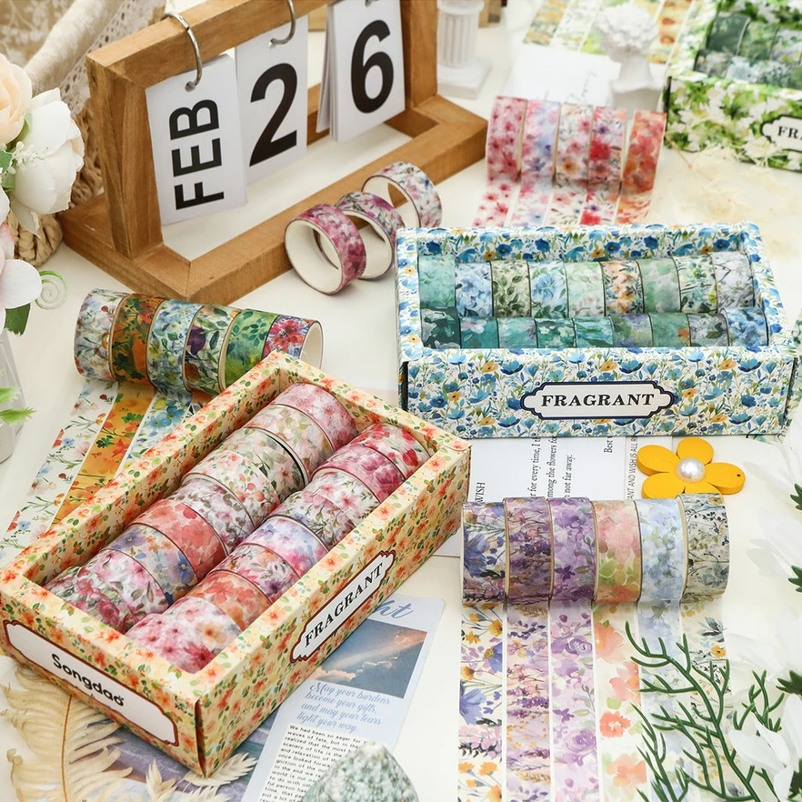 Набор лент васи из ароматной серии, 18 шт., кветущая цветочная маскирующая лента, простой и простой цветочный узор, декоративные наклейки A3036
Набор лент васи из ароматной серии, 18 шт., кветущая цветочная маскирующая лента, простой и простой цветочный узор, декоративные наклейки A3036