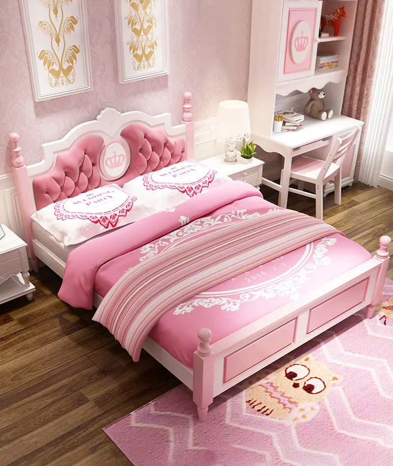 All-wood bed 1.5m Princess bed children's bed online celebrity single girl bed pink bedroom suite combination set
All-wood bed 1.5m Princess bed children's bed online celebrity single girl bed pink bedroom suite combination set
