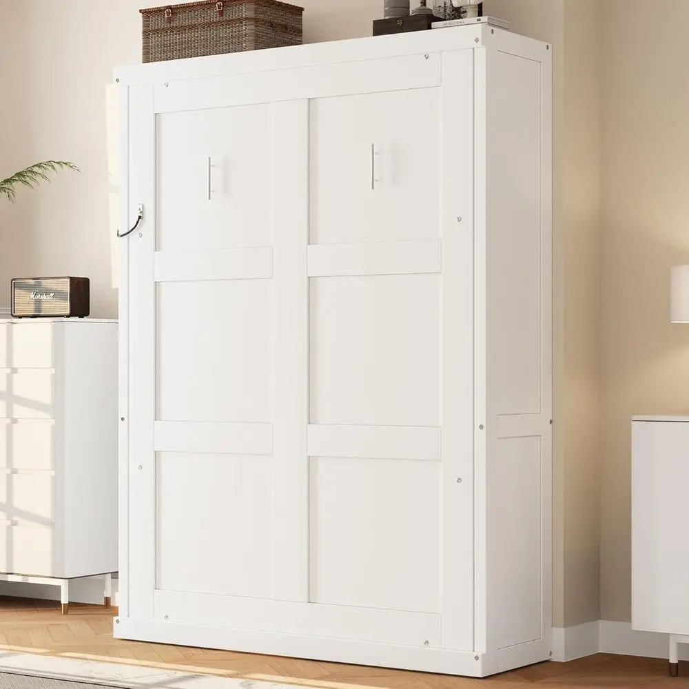 Space-Efficient Twin Wall Bed with Storage, Ideal for Small Rooms, Home Office, Condo - White
Space-Efficient Twin Wall Bed with Storage, Ideal for Small Rooms, Home Office, Condo - White