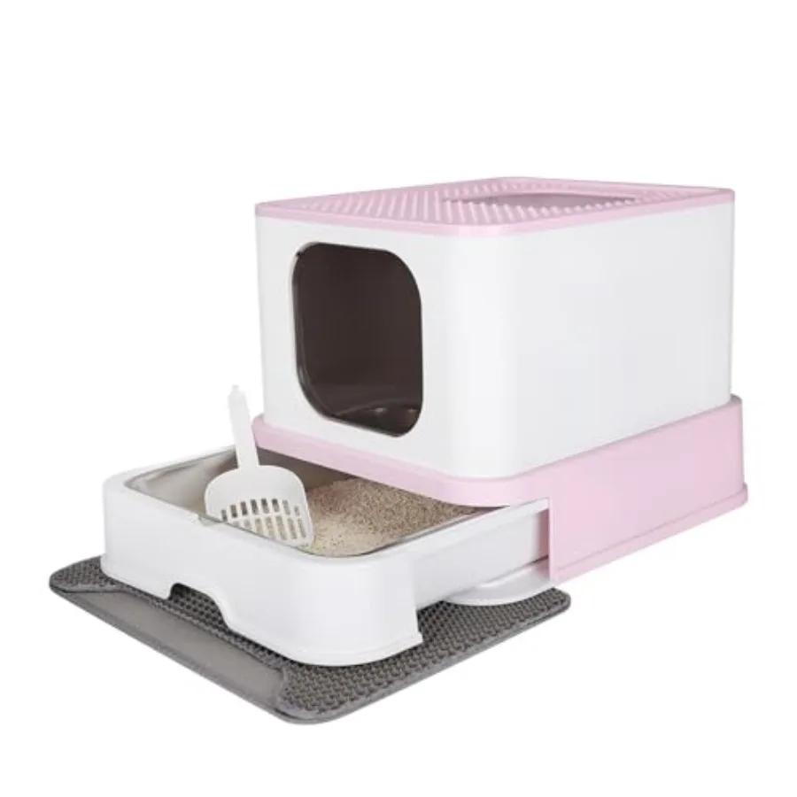 Stainless Steel Cat Box: Size for Cats Up to 45 lbs - Covered Odor Control Enclosure with Easy Cleaning - Teflon Non-Stick Coat
Stainless Steel Cat Box: Size for Cats Up to 45 lbs - Covered Odor Control Enclosure with Easy Cleaning - Teflon Non-Stick Coat