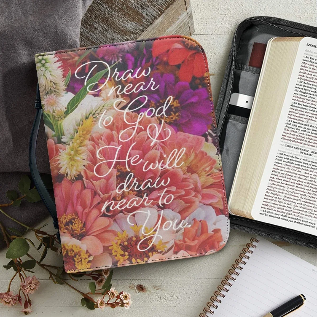 Ladies Bible Storage Bags Christianity Bible Cover Case Bible Golden Sentence Print Handbags Zippered Handle Carrying Case
Ladies Bible Storage Bags Christianity Bible Cover Case Bible Golden Sentence Print Handbags Zippered Handle Carrying Case