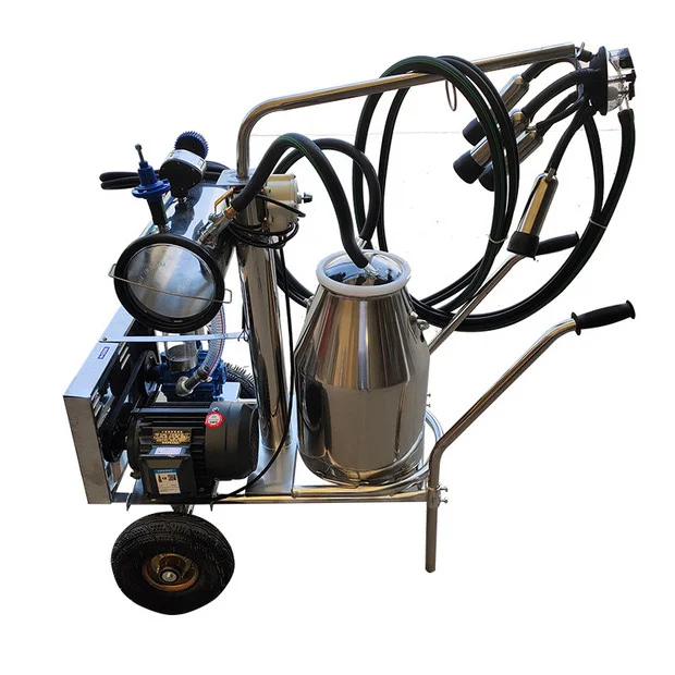 Portable Food Grade Wheeled Stainless Steel Single/Double Bucket Electric Vacuum Pump Milking Machine High Productivity for Cows
Portable Food Grade Wheeled Stainless Steel Single/Double Bucket Electric Vacuum Pump Milking Machine High Productivity for Cows