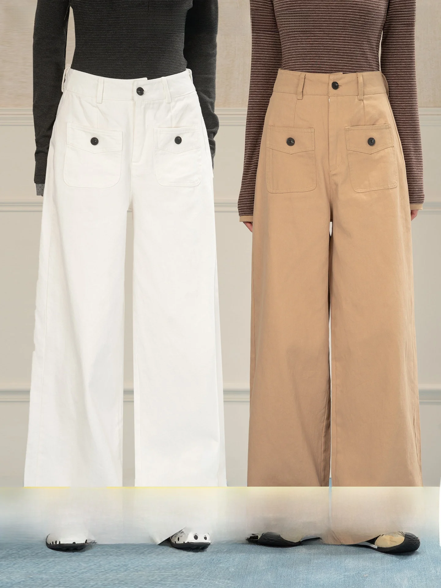 Heynew Casual High Waist Wide Leg Jeans Women's Early Spring Slimming Straight Cut Denim Pants Vintage Style Cotton Fabric
Heynew Casual High Waist Wide Leg Jeans Women's Early Spring Slimming Straight Cut Denim Pants Vintage Style Cotton Fabric
