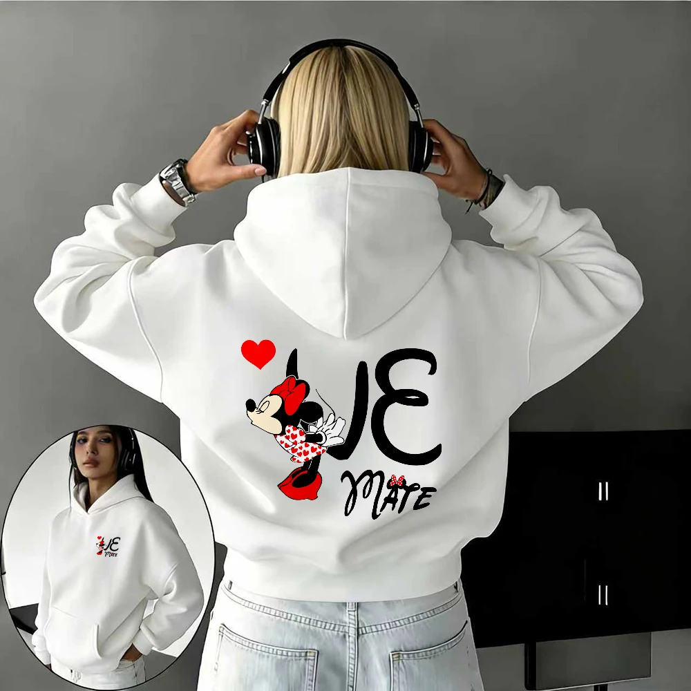 Осень/зима Disney Minnie Image "LOVE" Толстовка из 100% чистого хлопка с принтом для мужчин и женщин, повседневный и теплый топ
Осень/зима Disney Minnie Image "LOVE" Толстовка из 100% чистого хлопка с принтом для мужчин и женщин, повседневный и теплый топ